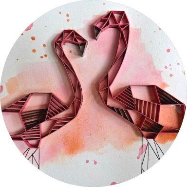 geometrische Flamingos
